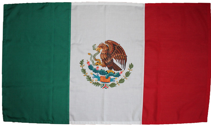 1yd 36x18in 91x45cm Flag of Mexico (woven MoD fabric)